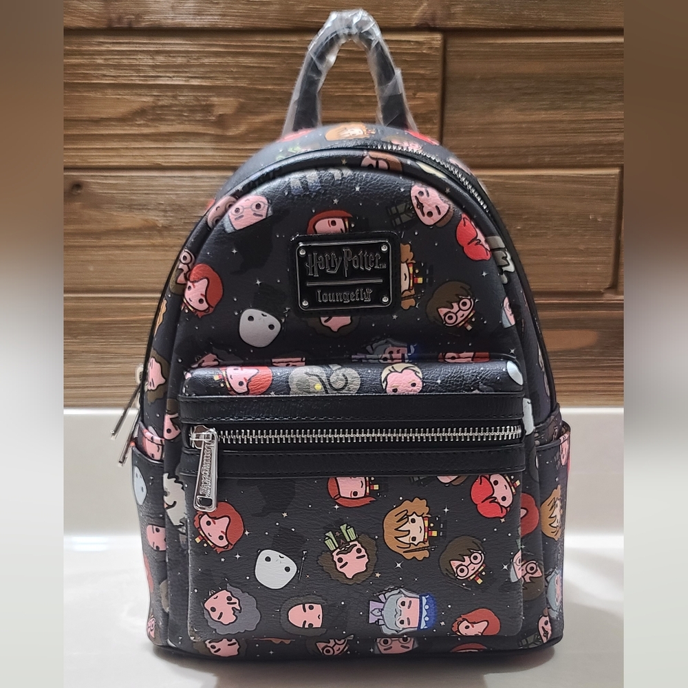 Loungefly Harry Potter Characters All Over Print Mini Backpack
